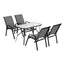 Gardeon 5PC Outdoor Dining Set Table and Chairs Patio Furniture Bistro Set Garden Grey