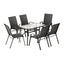 Gardeon 7PC Outdoor Dining Set Table and Chairs Patio Furniture Garden Bistro Set Black