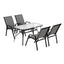 Gardeon 5PC Outdoor Dining Set Table and Chairs Patio Furniture Bistro Set Garden Grey