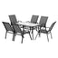 Gardeon 7PC Outdoor Dining Set Table and Chairs Patio Furniture Bistro Set Garden Grey
