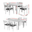 Gardeon Outdoor Dining Set 5 Piece Aluminum Extendable Table Setting White