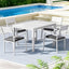 Gardeon Outdoor Dining Set 5 Piece Aluminum Extendable Table Setting White