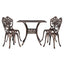 Gardeon Outdoor Dining Set 5 Piece Chairs Table Cast Aluminum Patio Brown