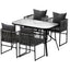 Gardeon 5PCS Outdoor Dining Set Table and Chairs Rope Patio Furniture Garden Black