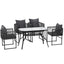 Gardeon 5PCS Outdoor Dining Set Table and Chairs Rope Patio Furniture Garden Black