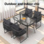 Gardeon 5PCS Outdoor Dining Set Table and Chairs Rope Patio Furniture Garden Black