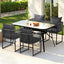 Gardeon 5PC Outdoor Dining Set Table and Chairs Patio Furniture Garden Bistro Set Black