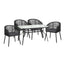 Gardeon 5PC Outdoor Dining Set Table and Chairs Garden Patio Furniture Bistro Set Black