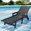 Gardeon Sun Lounge Lounger Beach Chair HDPE Patio Outdoor Furniture with Wheels Black