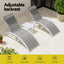 Gardeon 3PC Sun Lounge Outdoor Lounger Table Chairs Steel Patio Furniture Garden