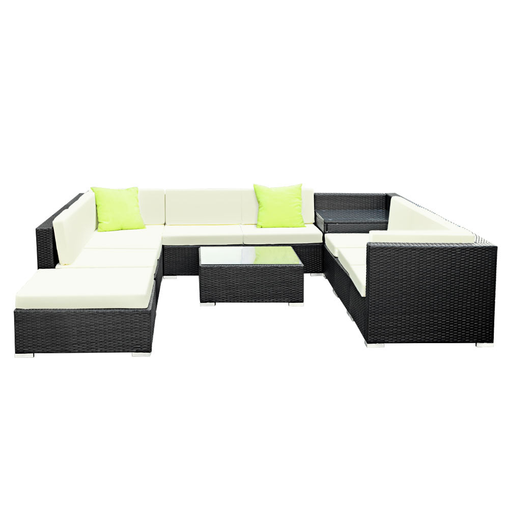 Gardeon 11PC Outdoor Furniture Sofa Set Wicker Garden Patio Lounge