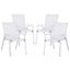 Gardeon 4PC Outdoor Dining Chairs Stackable Lounge Chair Patio Furniture White
