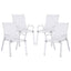 Gardeon 4PC Outdoor Dining Chairs Stackable Lounge Chair Patio Furniture White