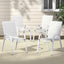 Gardeon 4PC Outdoor Dining Chairs Stackable Lounge Chair Patio Furniture White