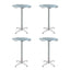 Gardeon 4pcs Outdoor Bar Table Furniture Adjustable Aluminium Cafe Table Round