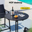 Gardeon Outdoor Bar Table Round Folding Desk Top 109cm Patio Furniture Black