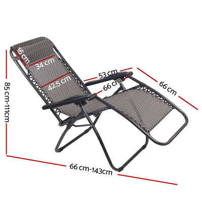 Gardeon Outdoor Portable Recliner - Grey