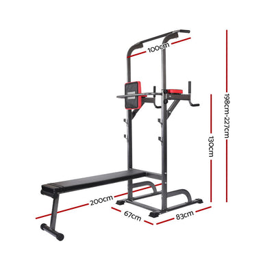 Everfit 9-IN-1 Power Tower Weight Bench Multi-Function Station