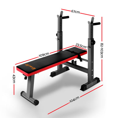 Everfit Multi-Station Weight Bench Press Weights Equipment Fitness Home Gym Red