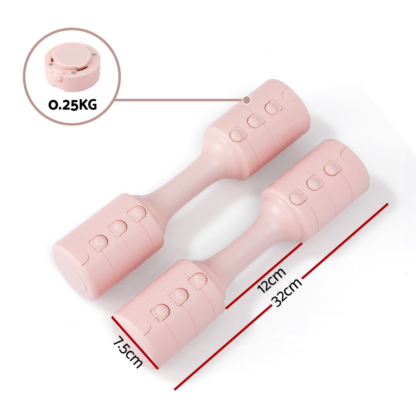 Everfit 2x2.5kg Adjustable Dumbbell Set Weights Set 4-in-1 Home Gym Workout Strength Training