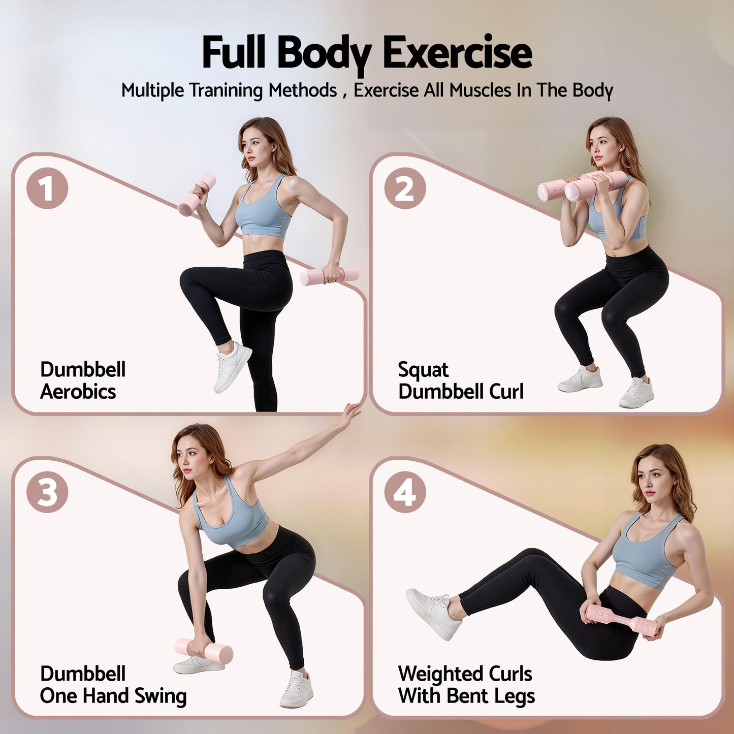 Everfit 2x2.5kg Adjustable Dumbbell Set Weights Set 4-in-1 Home Gym Workout Strength Training