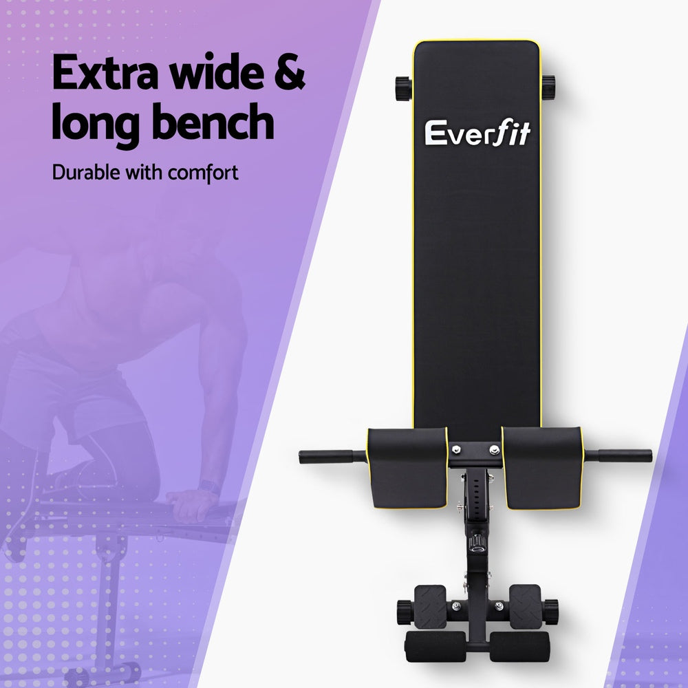 Everfit Roman Chair Adjustable Weight Bench Strength Training Preacher Curls