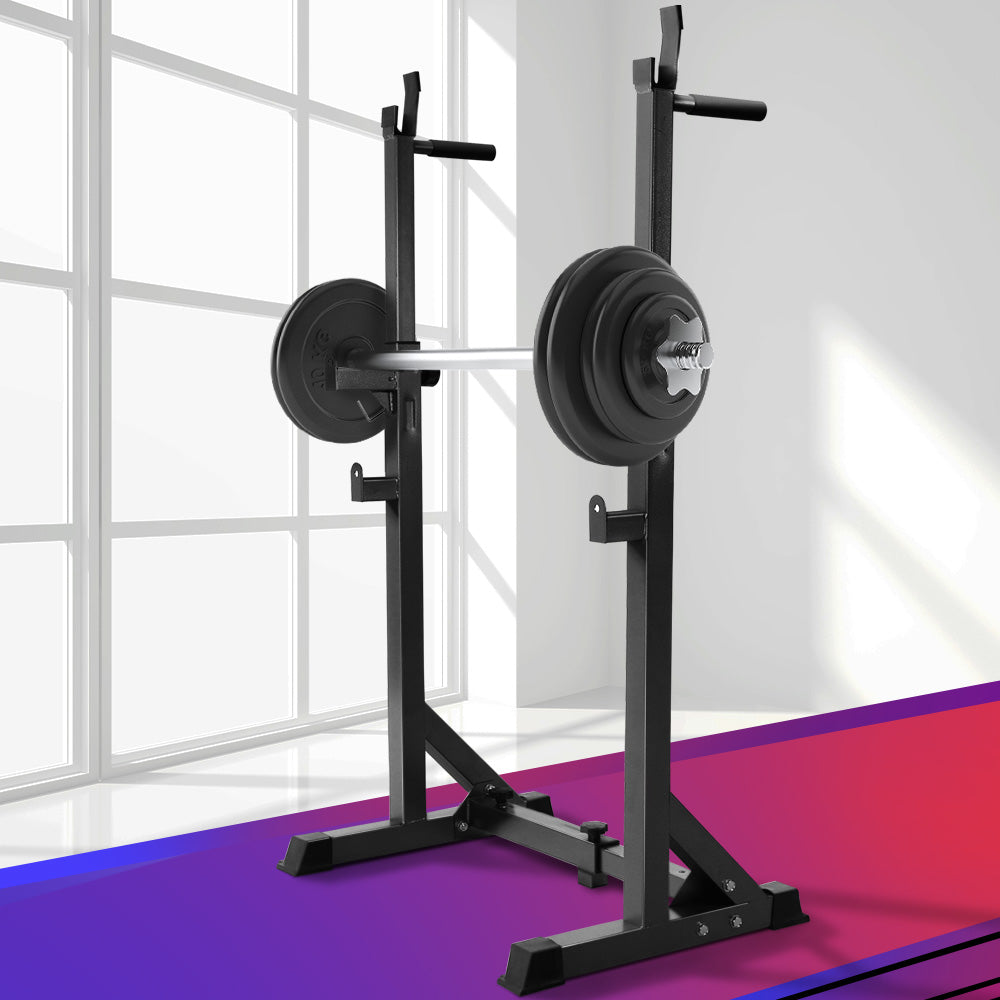 Everfit Squat Rack Pair Fitness Weight Lifting Gym Exercise Barbell Stand