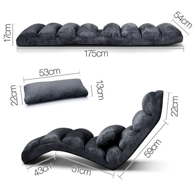 Artiss Adjustable Lounge Sofa Chair - Charcoal