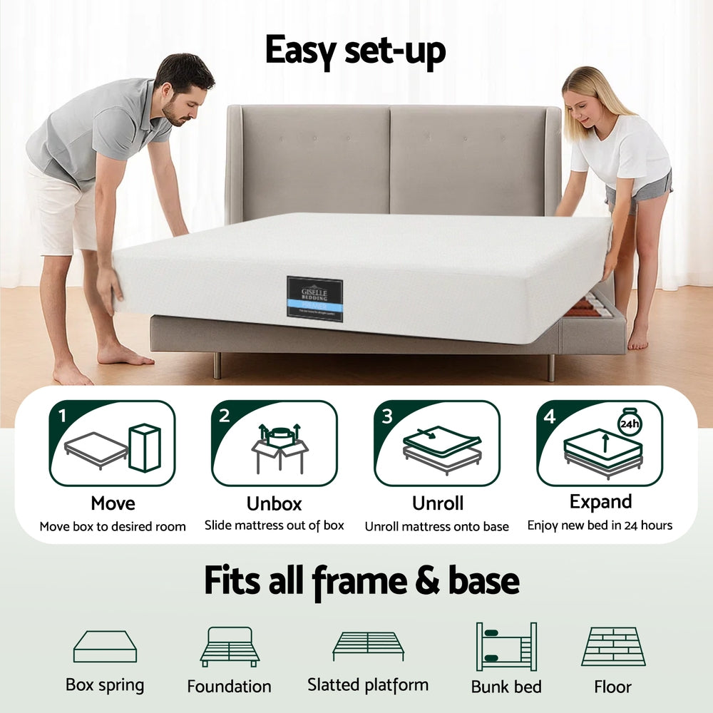 Giselle 20cm Memory Foam Mattress Green Tea King