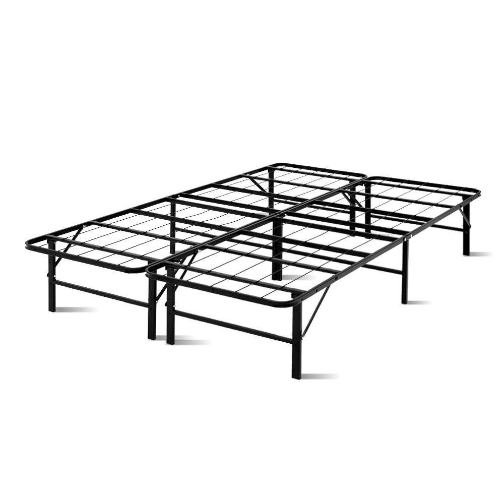 Artiss Folding Double Metal Bed Frame - Black