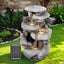 Gardeon Solar Fountain Water Feature Outdoor Indoor 4-Tier Brown