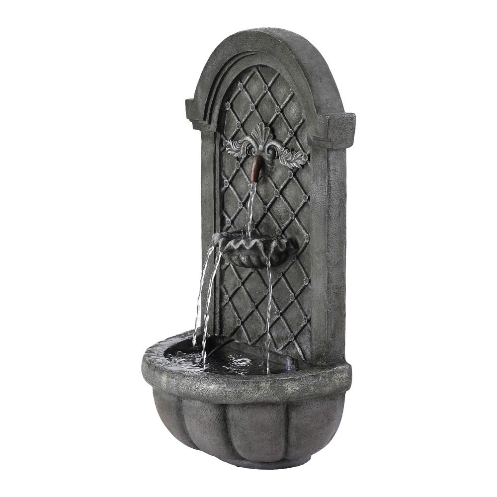 Gardeon Solar Fountain Water Feature Wall Mount Garden Fountains 80CM Grey