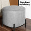 Artiss Square Foot Stool Faux Linen Fabric Ottoman Foot Rest Padded Seat Grey