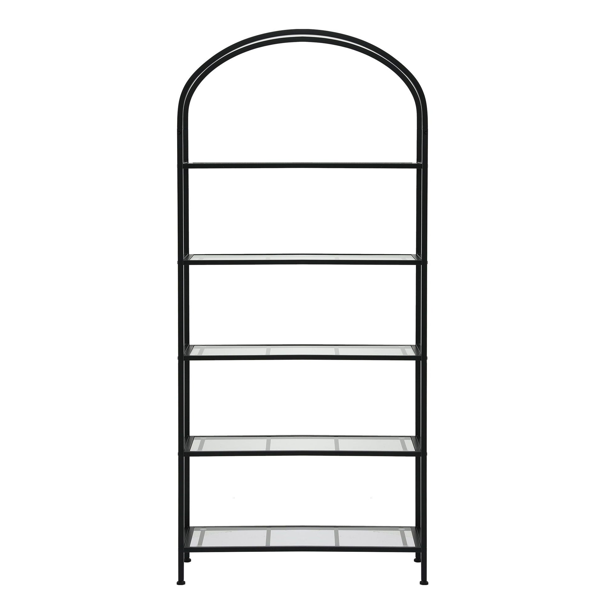 Artiss 5 Tiers Bookshelf Industrial Etagere Bookcase Display Shelf Black