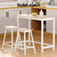 Artiss Bar Table and Stools Set Dining Desk Solid Wood Kitchen Chairs Cafe Pub