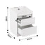 Artiss Bedside Table Nightstand with Charging Station 2 Drawers LED White