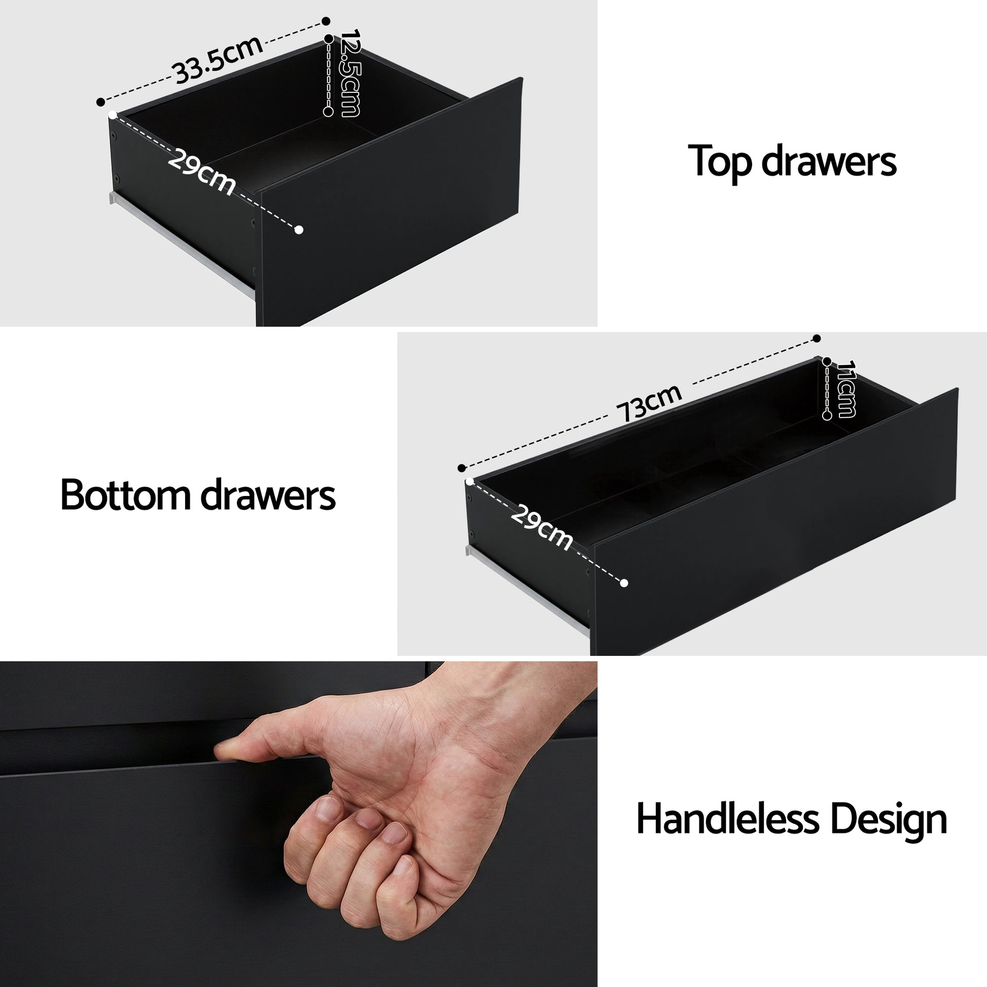 Artiss 6 Chest of Drawers Tallboy PEPE Black