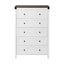 Artiss 5 Chest of Drawers Storage Tallboy White & Walnut
