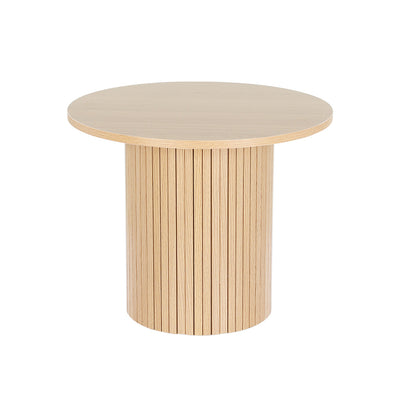 Artiss Coffee Table Round Side Table Fluted Base PIIA