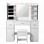 Artiss Dressing Table Vanity Desk LED Mirror Stool Set Charging Station Glass Top Rotating Shelf White