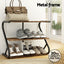 Artiss Shoe Rack Cabinet Shoe Storage Stand 3 Tiers Black