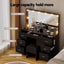 Artiss Dressing Table Vanity Desk Set Stool 10 Led Bulbs Black