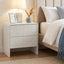 Artiss Bedside Table 2 Drawers - Beige