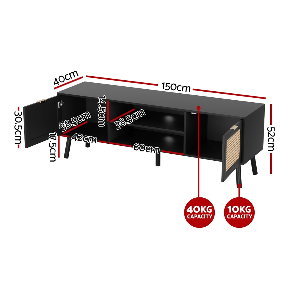 Artiss TV Unit 150cm Storage Cabinet Black