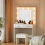 Artiss Dressing Table Vanity Desk Set Stool 10 Led Bulbs White
