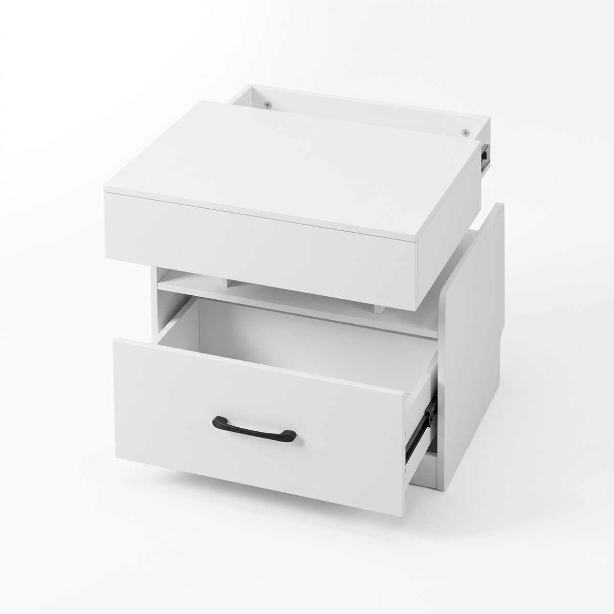 Artiss Bedside Table with Charging Station Drawer Sliding Top Nightstand White