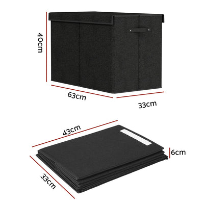 Keezi Large Toy Box Chest Storage with Flip-Top Lid Foldable Organizer Bins