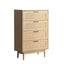 Artiss 4 Chest of Drawers Rattan Tallboy Cabinet Bedroom Clothes Storage Wood