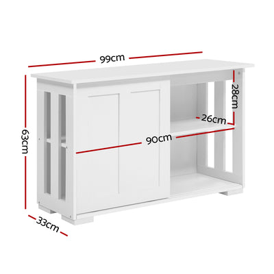 Artiss Buffet Sideboard Cabinet White Doors Storage Shelf Cupboard Hallway Table White