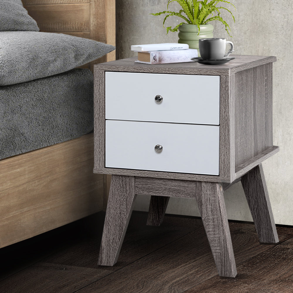 Artiss Bedside Tables Drawers Side Table Nightstand Storage Cabinet Wood